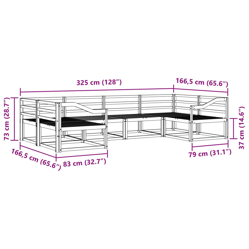 Outdoor-Sofagarnitur 6 pcs Weiß Massivholz Akazie