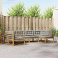 Outdoor-Sofagarnitur mit Kissen 6 pcs Weiß und Hellgrau