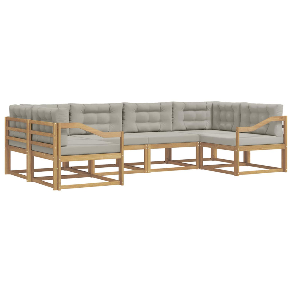 Outdoor-Sofagarnitur mit Kissen 6 pcs Weiß und Hellgrau