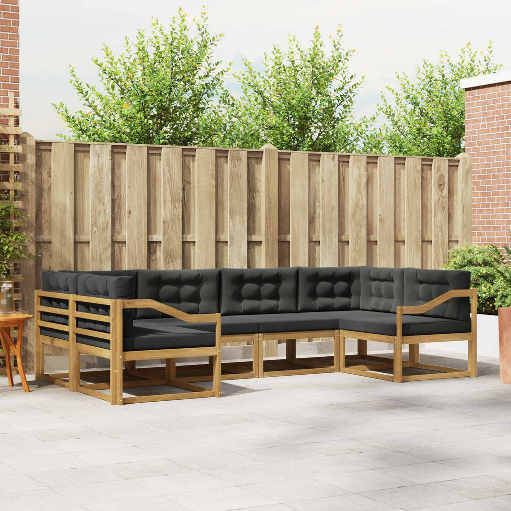 Outdoor-Sofagarnitur mit Kissen 6 pcs Weiß und Anthrazit