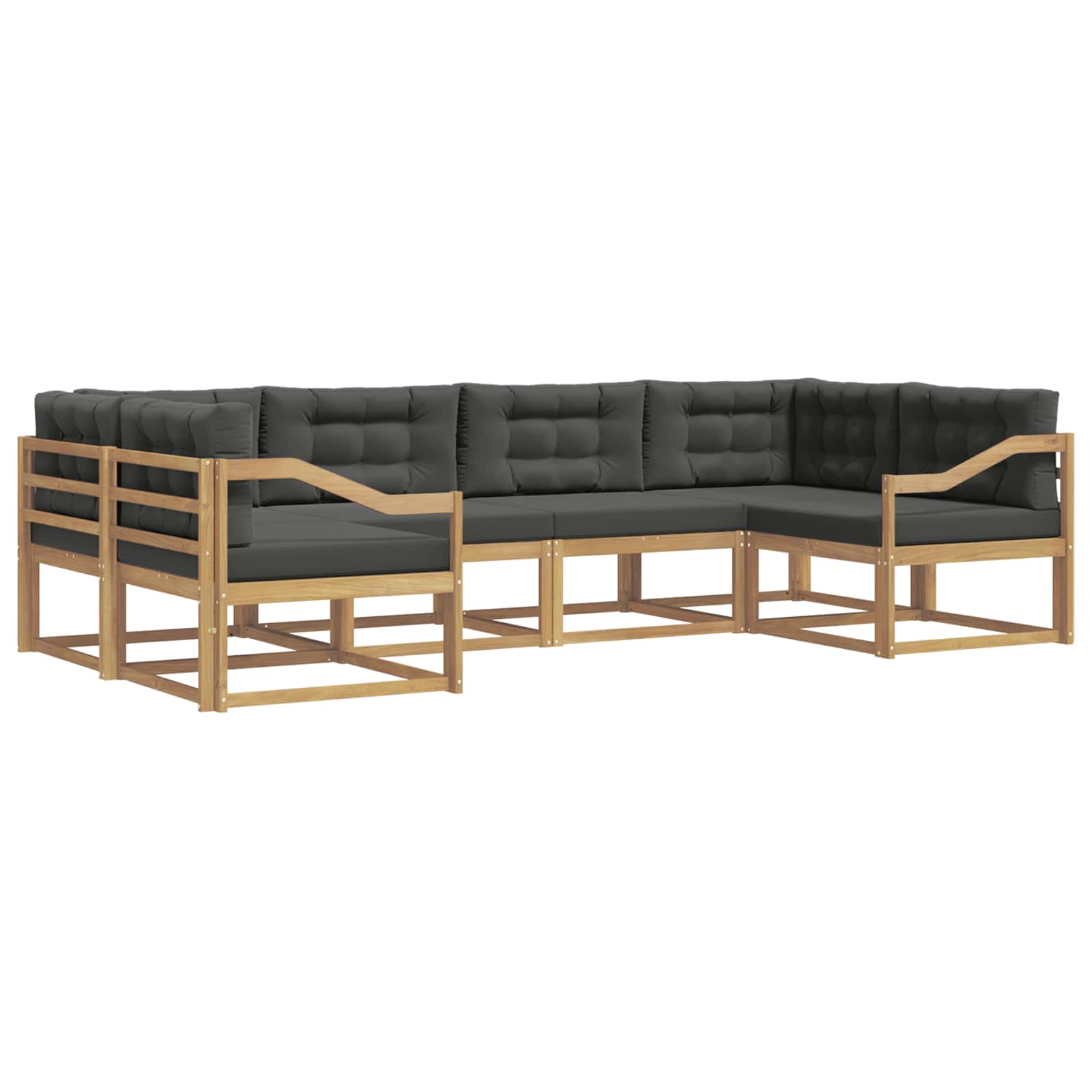 Outdoor-Sofagarnitur mit Kissen 6 pcs Weiß und Anthrazit
