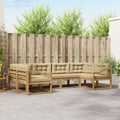 Outdoor-Sofagarnitur mit Kissen 6 pcs Weiß und Beige