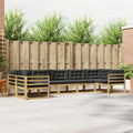 Outdoor-Sofagarnitur mit Kissen 7 pcs Weiß und Anthrazit
