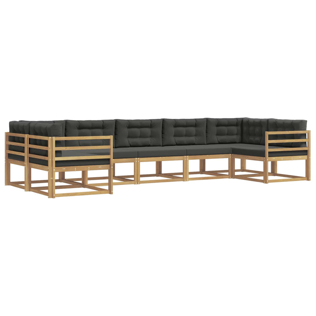 Outdoor-Sofagarnitur mit Kissen 7 pcs Weiß und Anthrazit