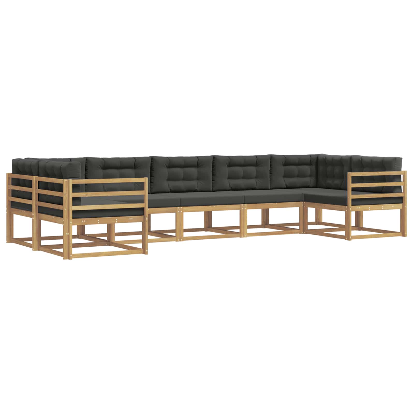 Outdoor-Sofagarnitur mit Kissen 7 pcs Weiß und Anthrazit