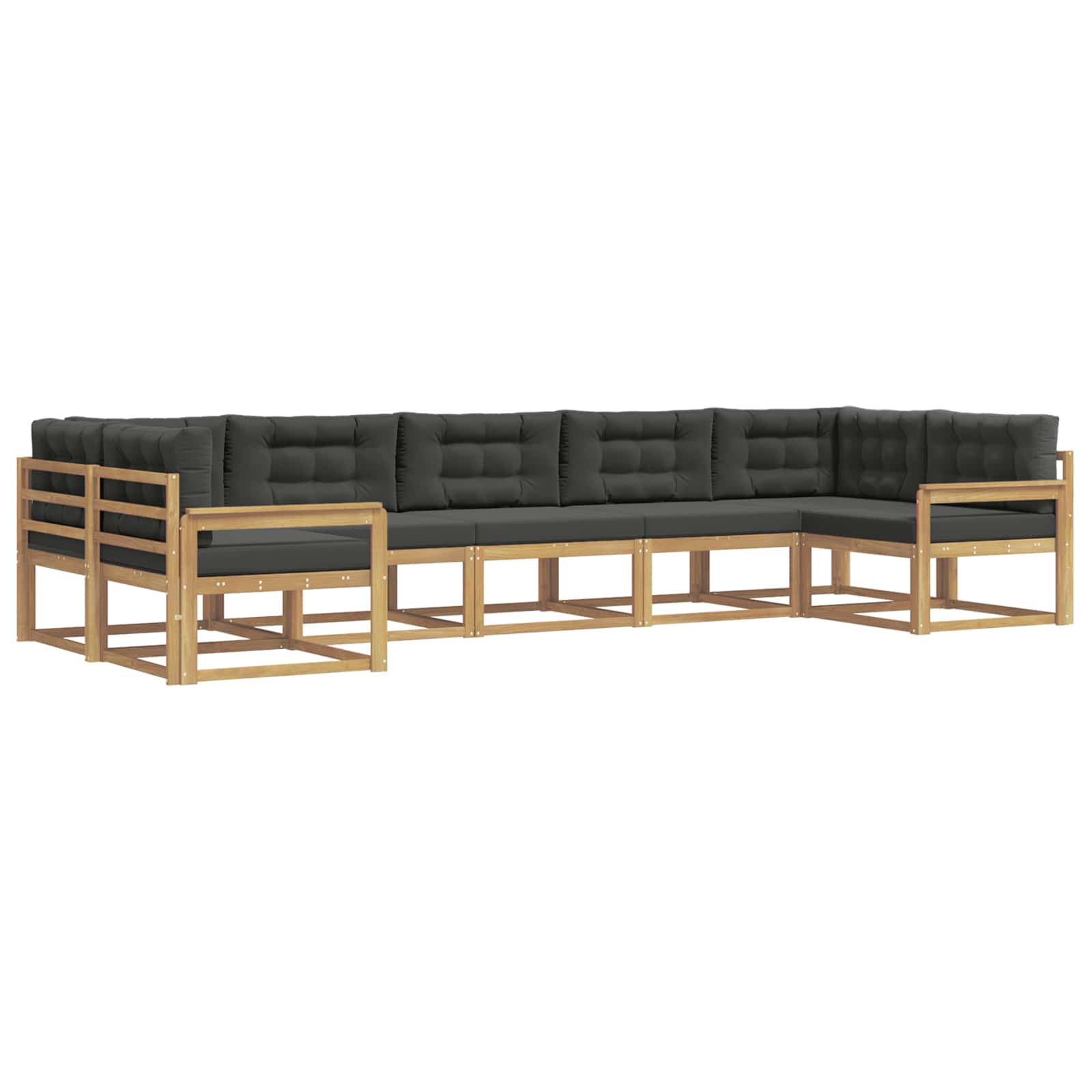 Outdoor-Sofagarnitur mit Kissen 7 pcs Weiß und Anthrazit