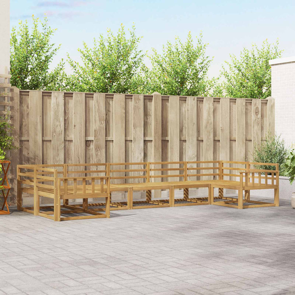 Outdoor-Sofagarnitur 7 pcs Weiß Massivholz Akazie