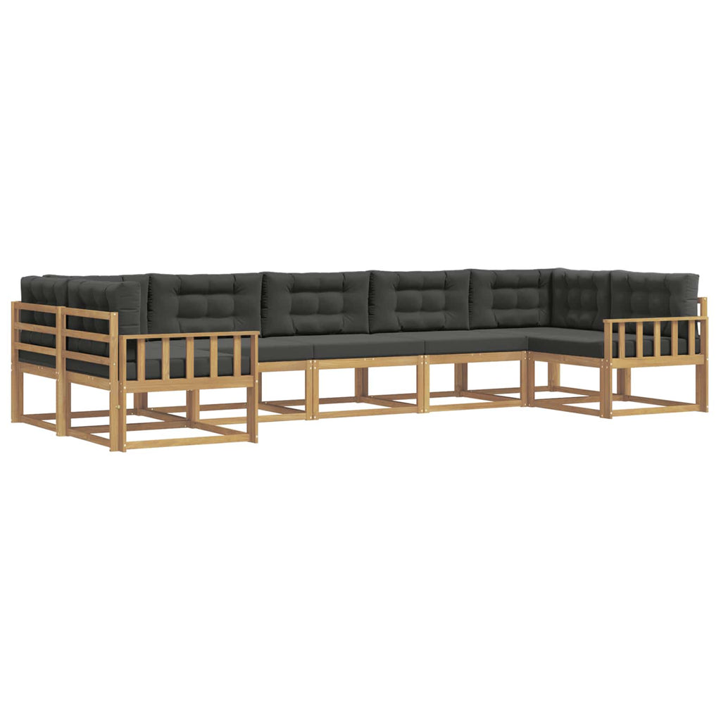 Outdoor-Sofagarnitur mit Kissen 7 pcs Weiß und Anthrazit