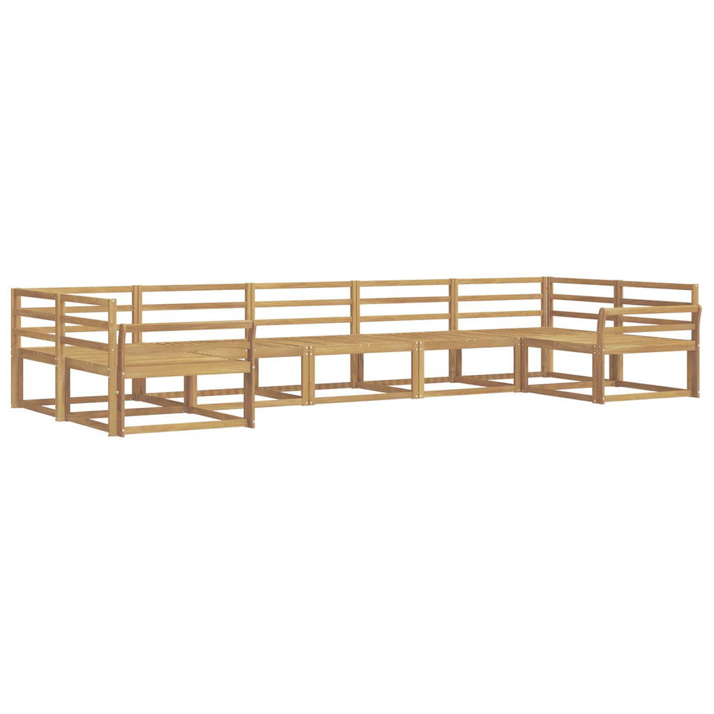 Outdoor-Sofagarnitur 7 pcs Weiß Massivholz Akazie