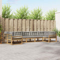 Outdoor-Sofagarnitur mit Kissen 7 pcs Weiß und Hellgrau