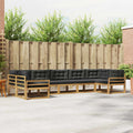 Outdoor-Sofagarnitur mit Kissen 7 pcs Weiß und Anthrazit