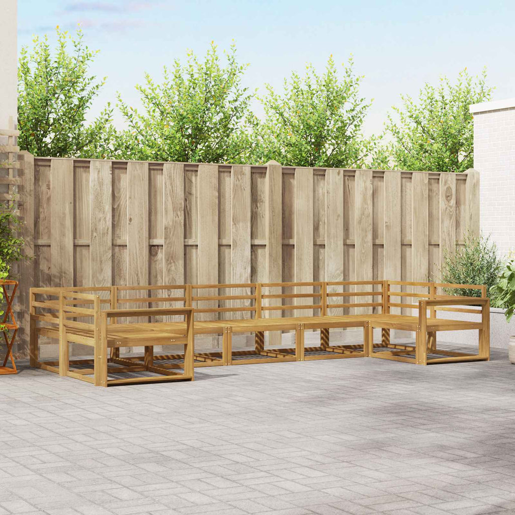 Outdoor-Sofagarnitur 7 pcs Weiß Massivholz Akazie