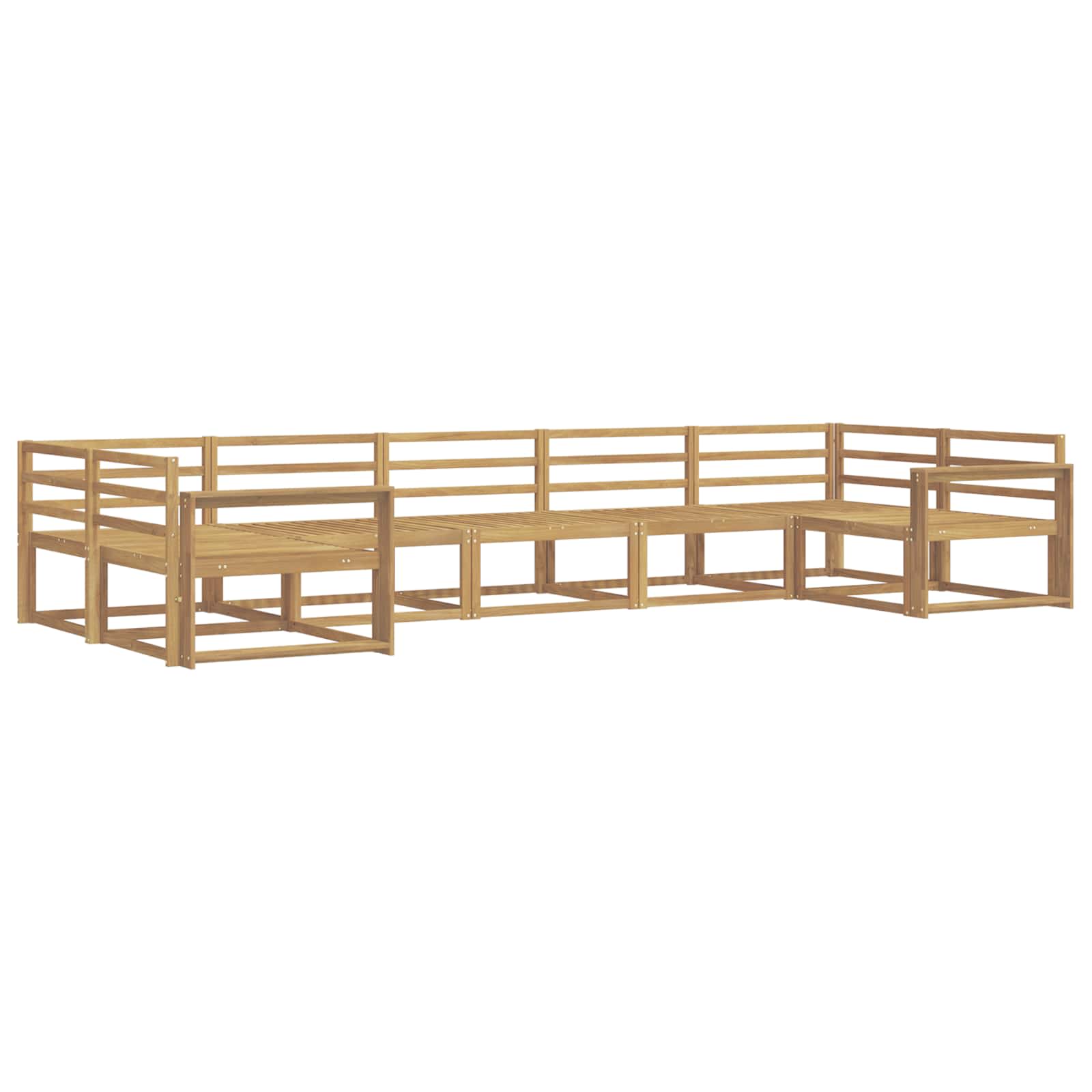 Outdoor-Sofagarnitur 7 pcs Weiß Massivholz Akazie