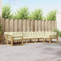 Outdoor-Sofagarnitur mit Kissen 7 pcs Weiß und Creme