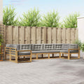 Outdoor-Sofagarnitur mit Kissen 7 pcs Weiß und Hellgrau