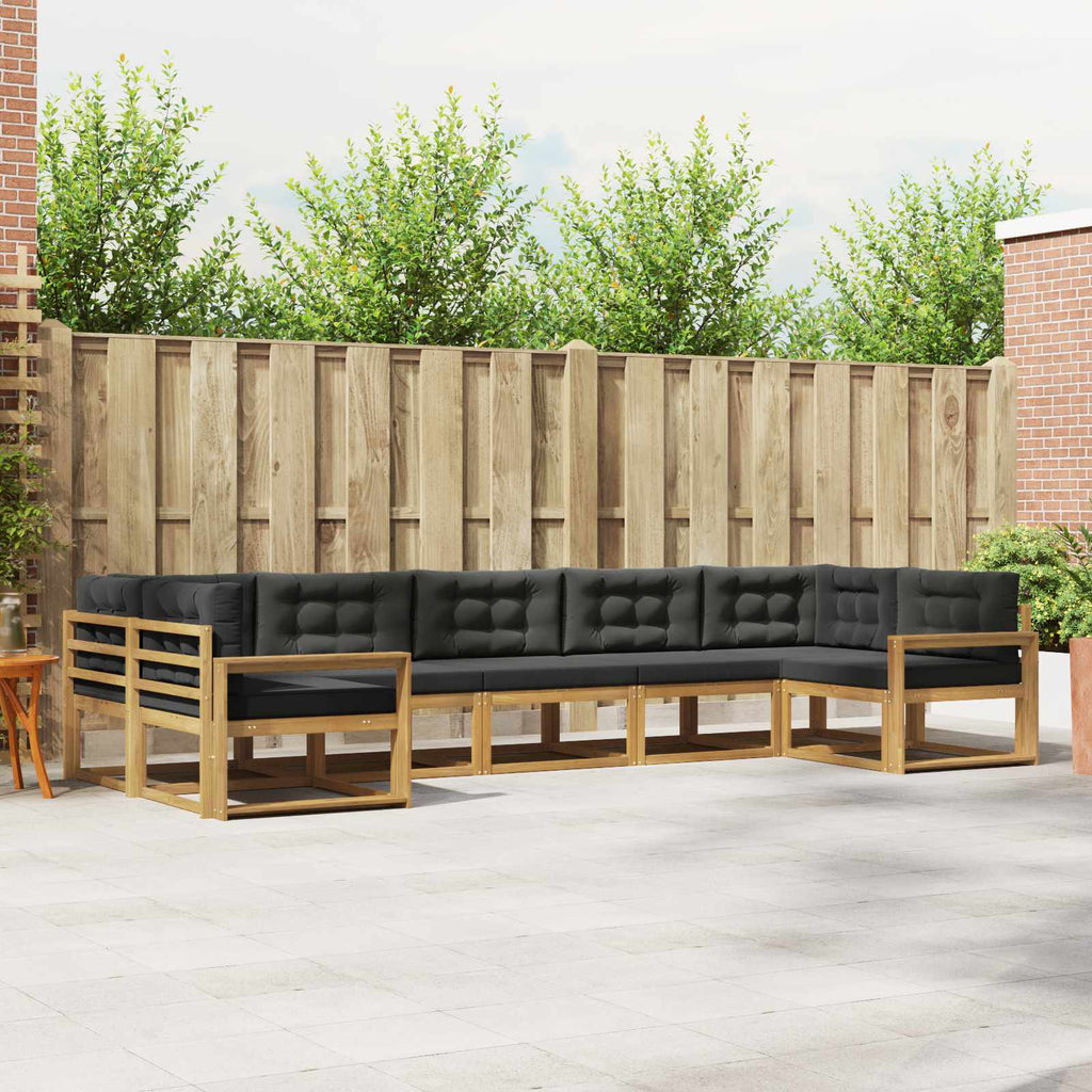 Outdoor-Sofagarnitur mit Kissen 7 pcs Weiß und Anthrazit