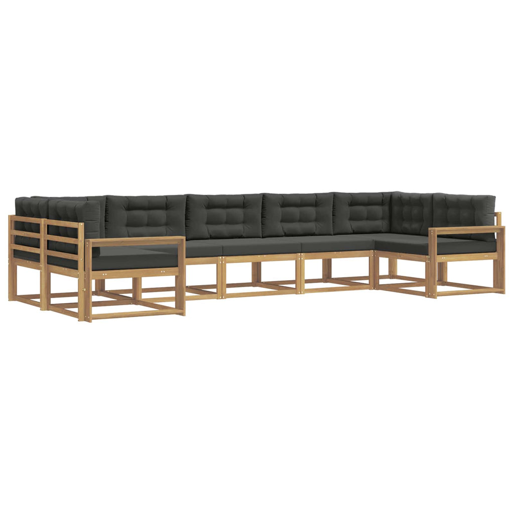 Outdoor-Sofagarnitur mit Kissen 7 pcs Weiß und Anthrazit