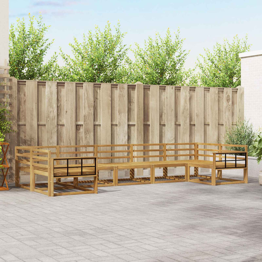 Outdoor-Sofagarnitur 7 pcs Weiß Massivholz Akazie