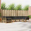 Outdoor-Sofagarnitur mit Kissen 7 pcs Weiß und Anthrazit
