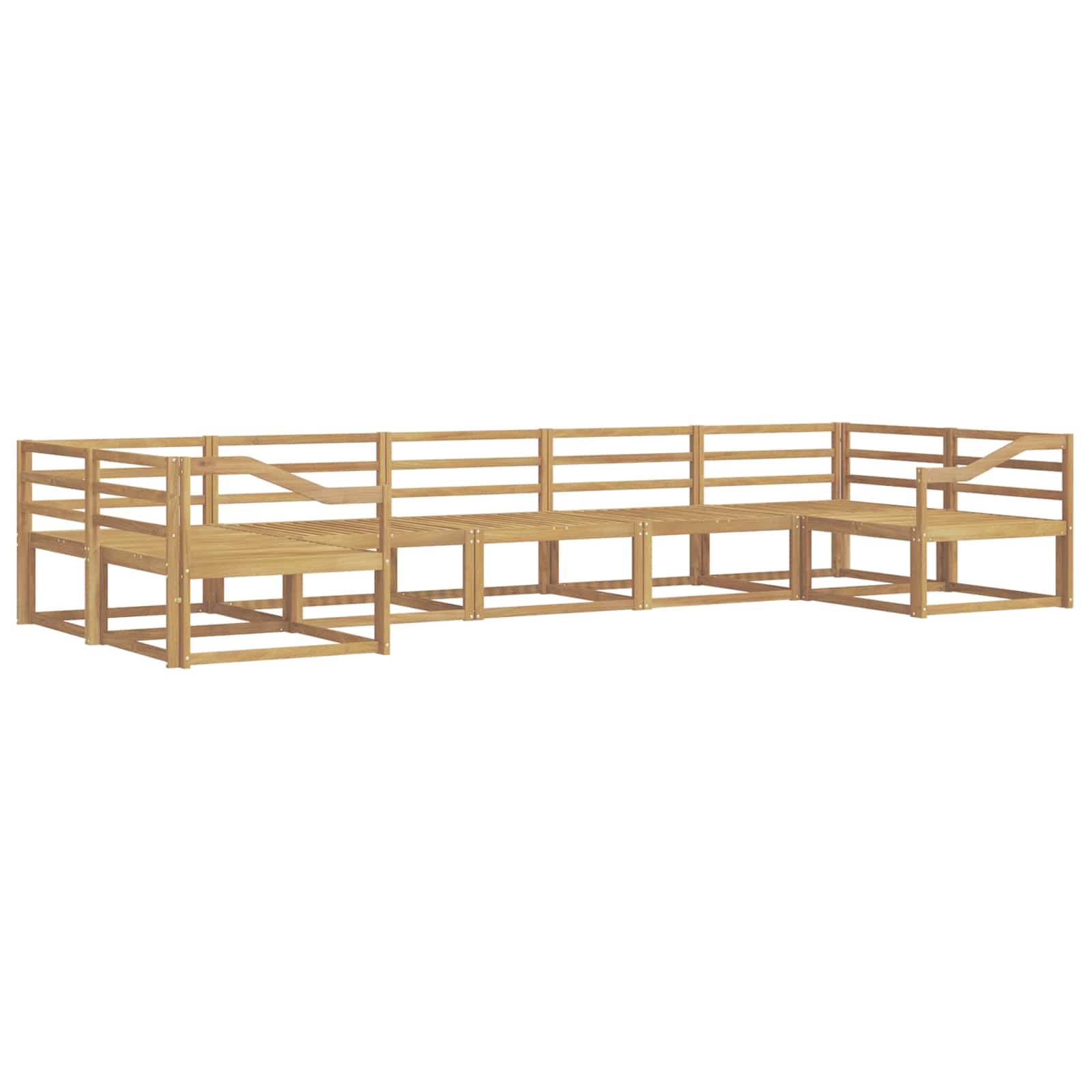 Outdoor-Sofagarnitur 7 pcs Weiß Massivholz Akazie
