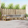 Outdoor-Sofagarnitur mit Kissen 7 pcs Weiß und Hellgrau