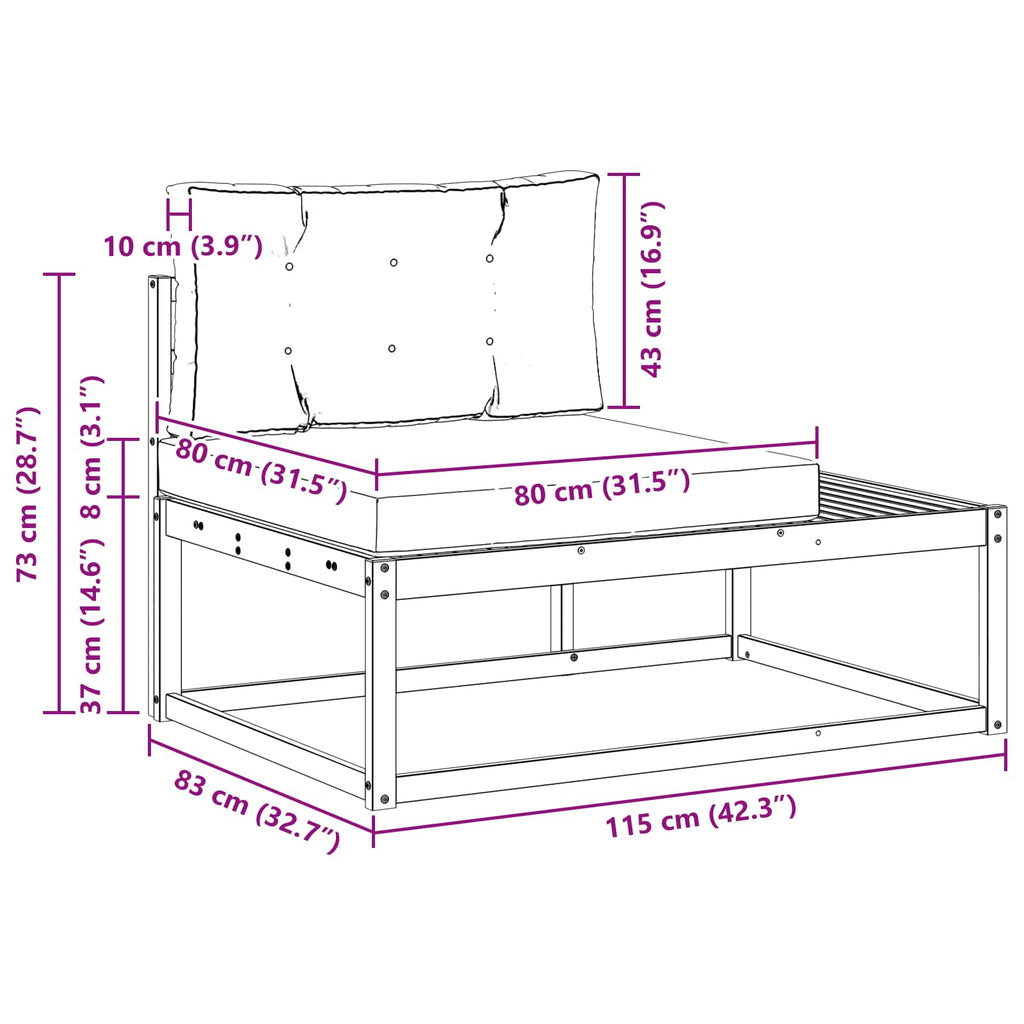 Outdoor-Sofagarnitur Weiß 230,5 x 83 x 73 cm Polyester