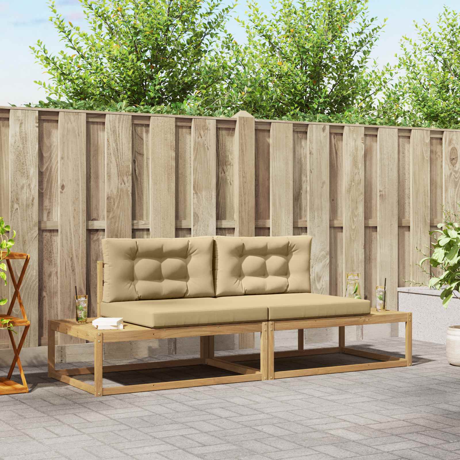 Outdoor-Sofagarnitur Weiß 230,5 x 83 x 73 cm Polyester