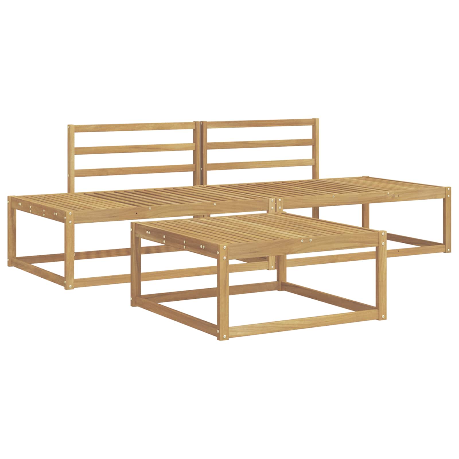 Outdoor-Sofagarnitur Weiß 79 x 79 x 37 cm Massivholz Akazie