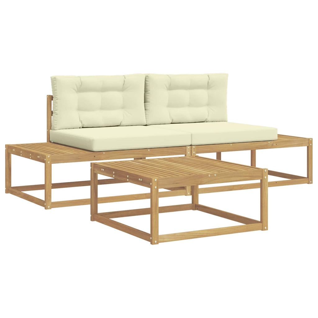 Outdoor-Sofagarnitur mit Kissen Weiß 79 x 79 x 37 cm Polyester