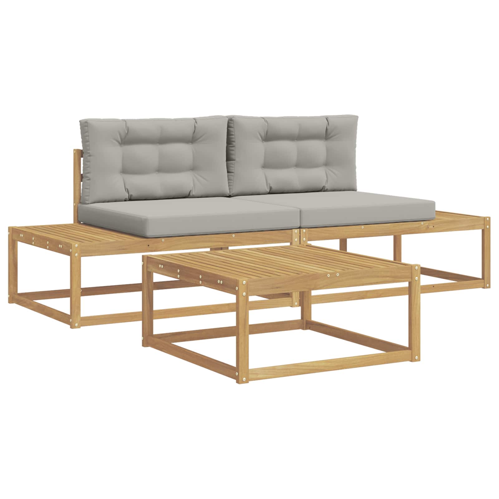 Outdoor-Sofagarnitur mit Kissen Weiß 79 x 79 x 37 cm Polyester