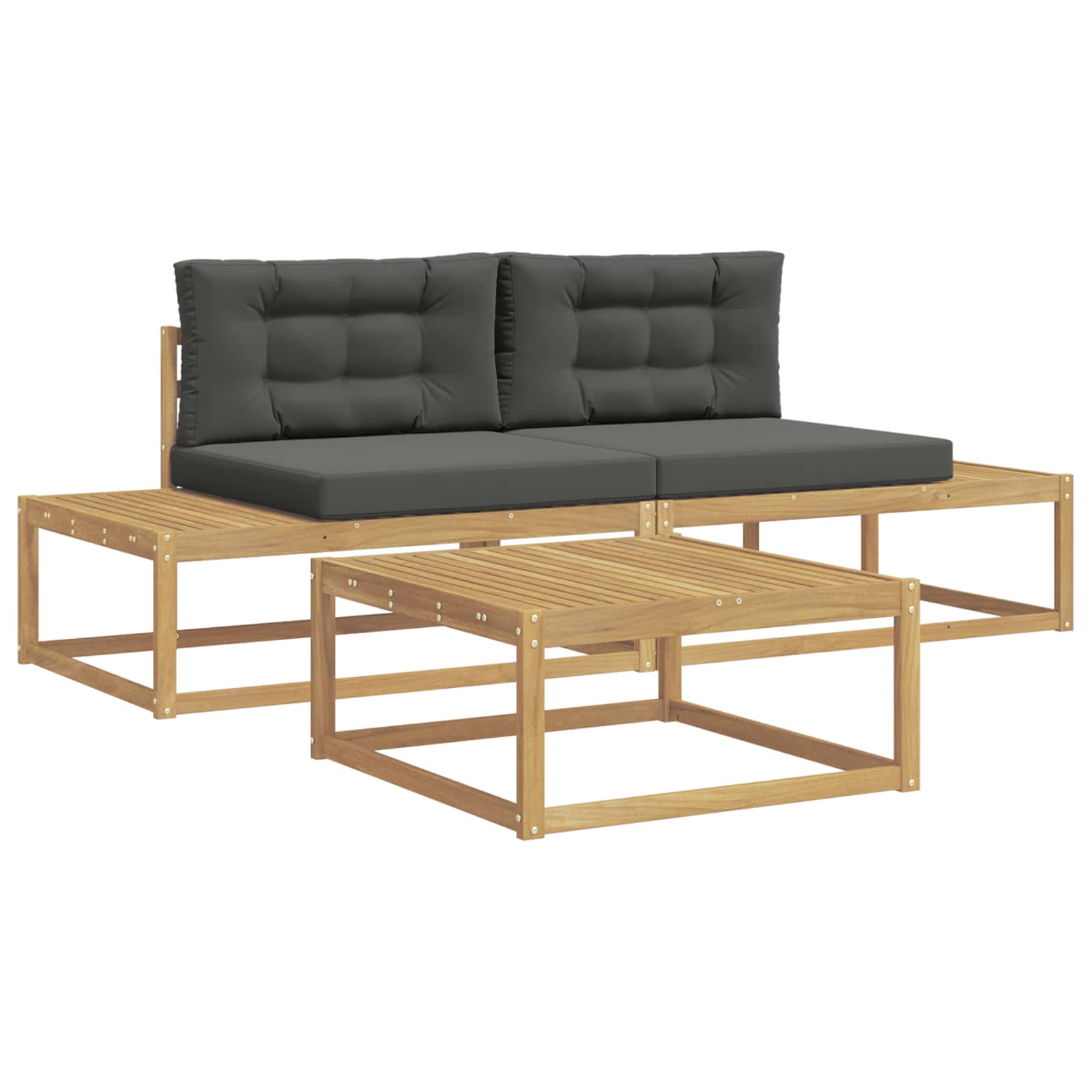 Outdoor-Sofagarnitur mit Kissen Weiß 79 x 79 x 37 cm Polyester