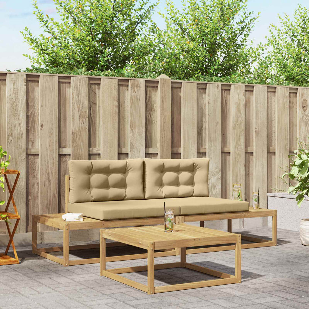 Outdoor-Sofagarnitur mit Kissen Weiß 79 x 79 x 37 cm Polyester
