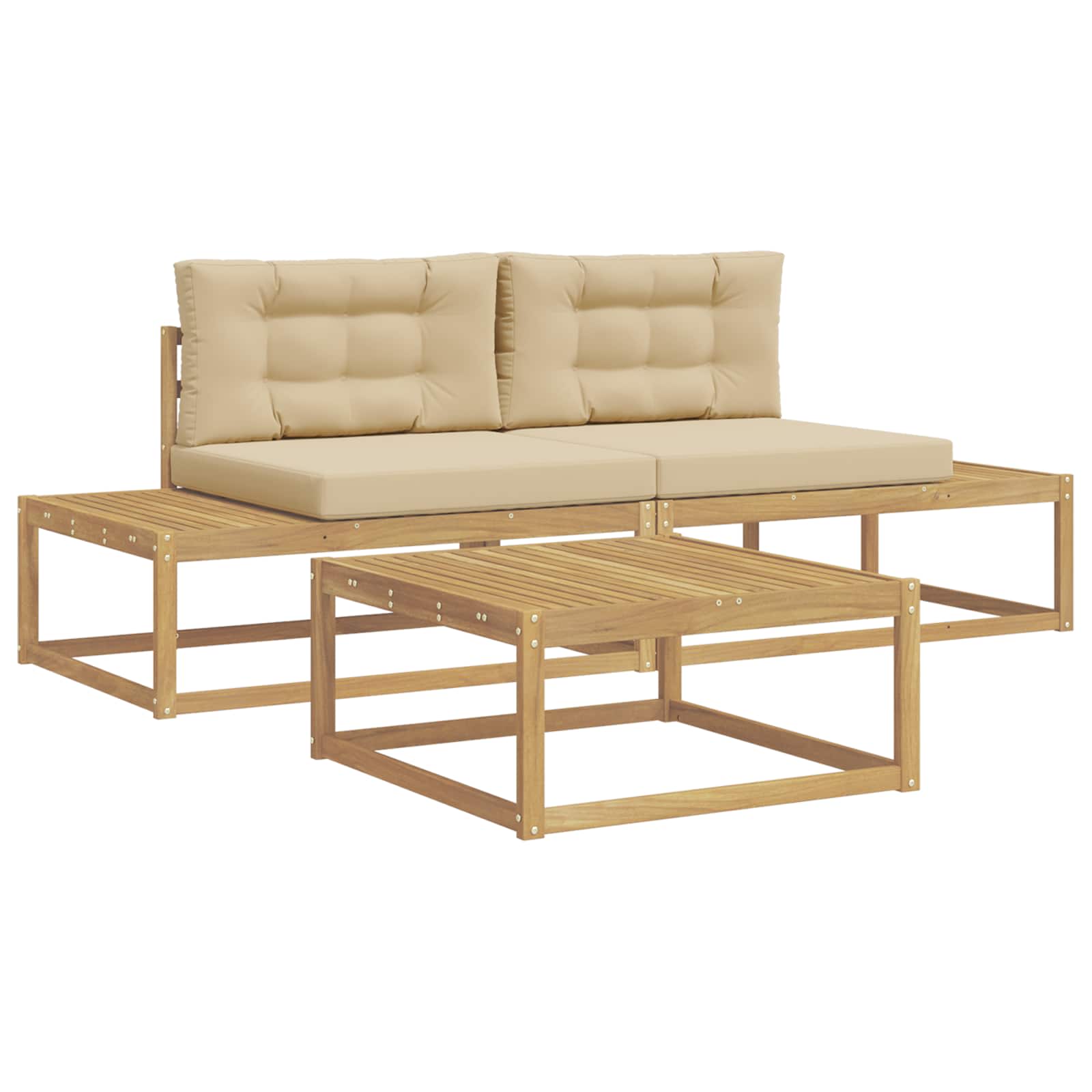 Outdoor-Sofagarnitur mit Kissen Weiß 79 x 79 x 37 cm Polyester