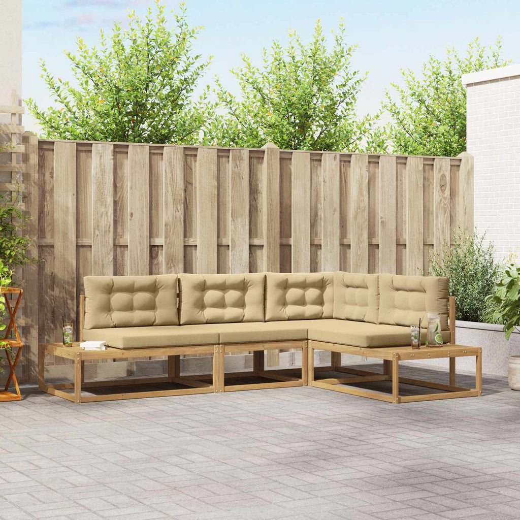 Outdoor-Sofagarnitur Weiß 277,5 x 198,5 x 73 cm Polyester