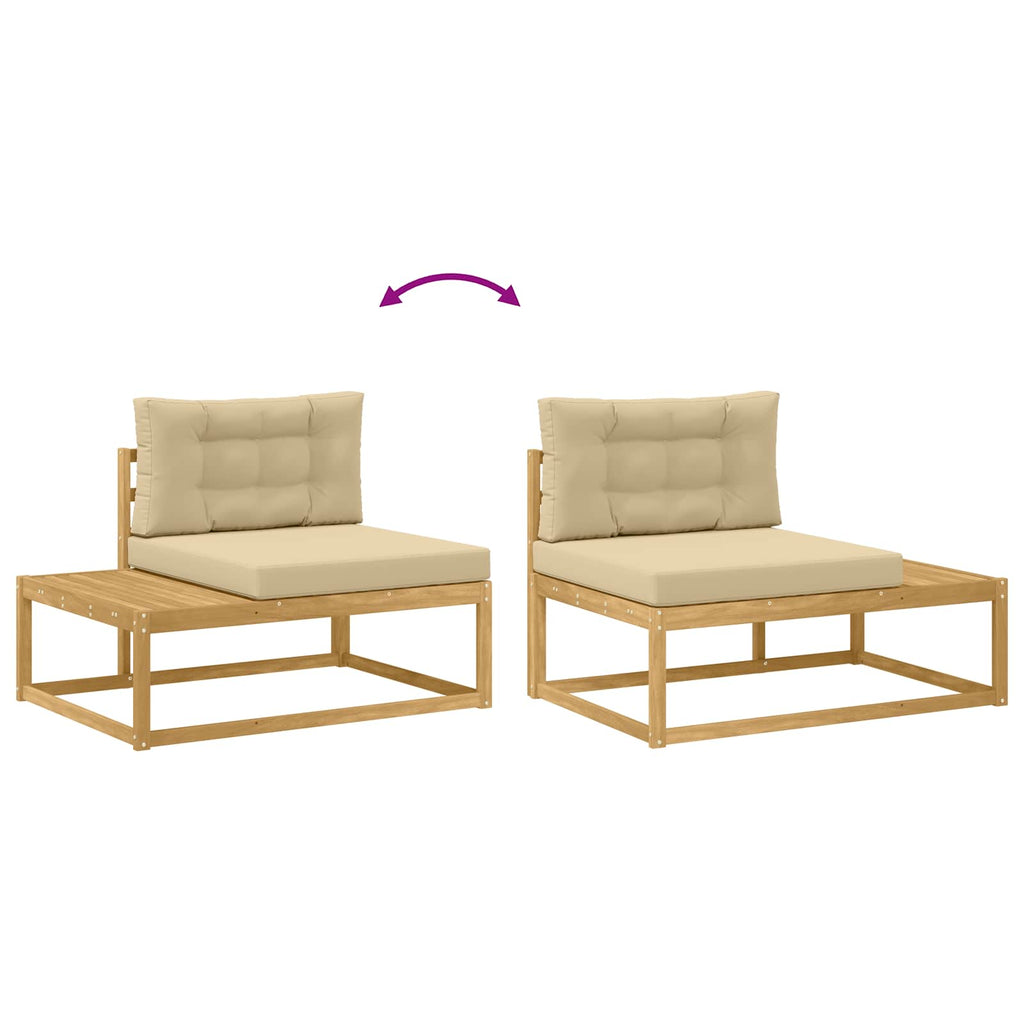 Outdoor-Sofagarnitur Weiß 277,5 x 198,5 x 73 cm Polyester