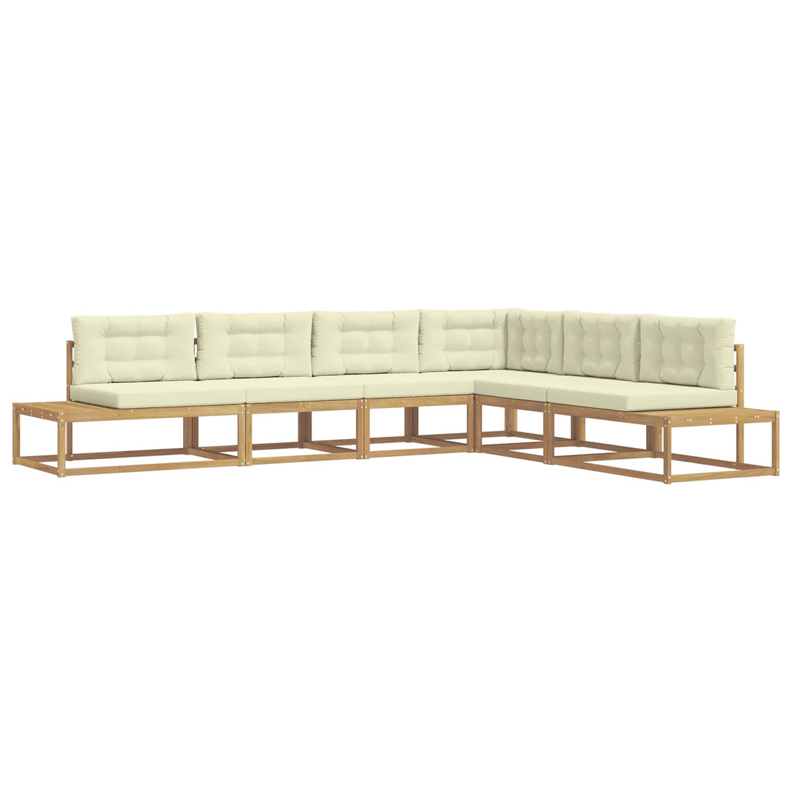 Outdoor-Sofagarnitur Weiß 357 x 198,5 x 73 cm Polyester