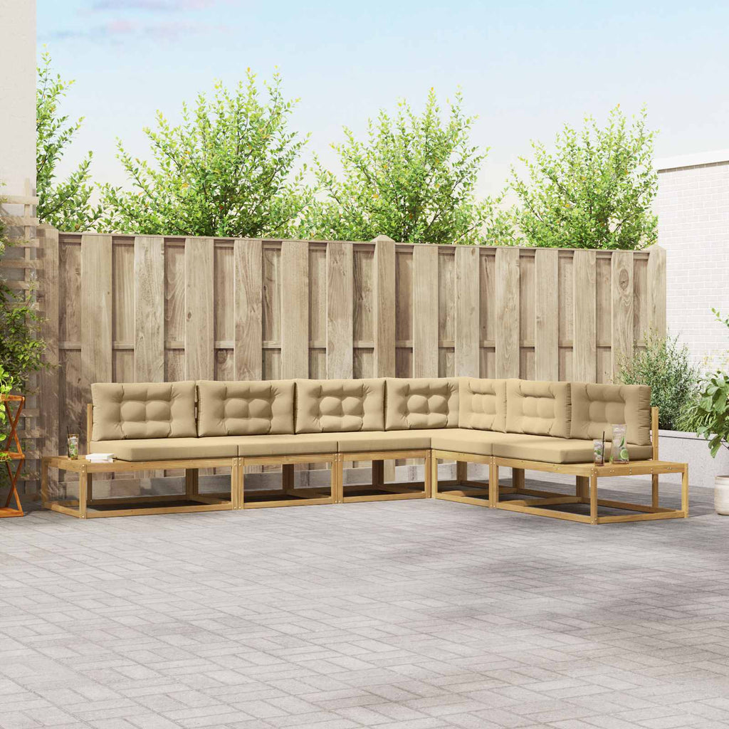 Outdoor-Sofagarnitur Weiß 357 x 198,5 x 73 cm Polyester