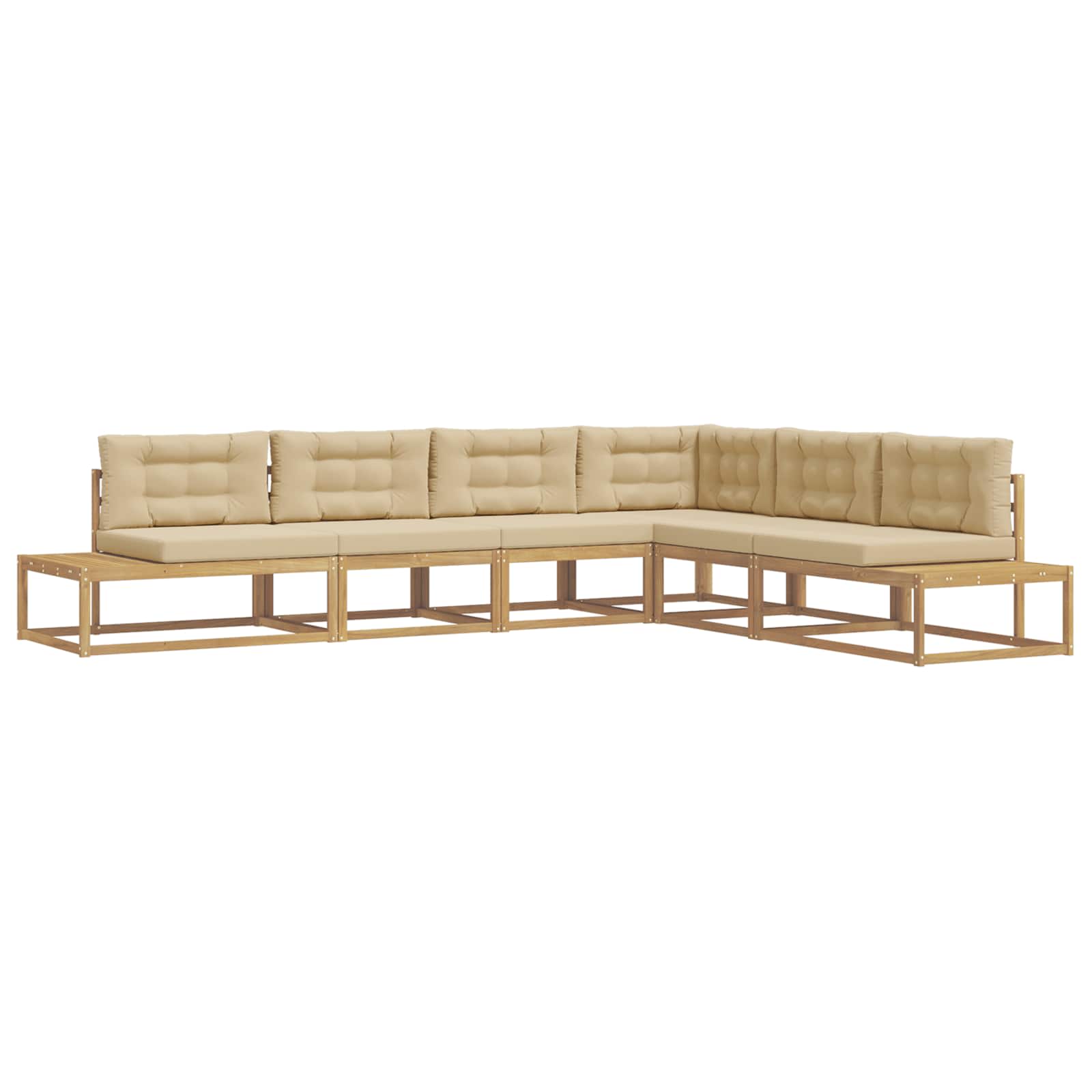 Outdoor-Sofagarnitur Weiß 357 x 198,5 x 73 cm Polyester