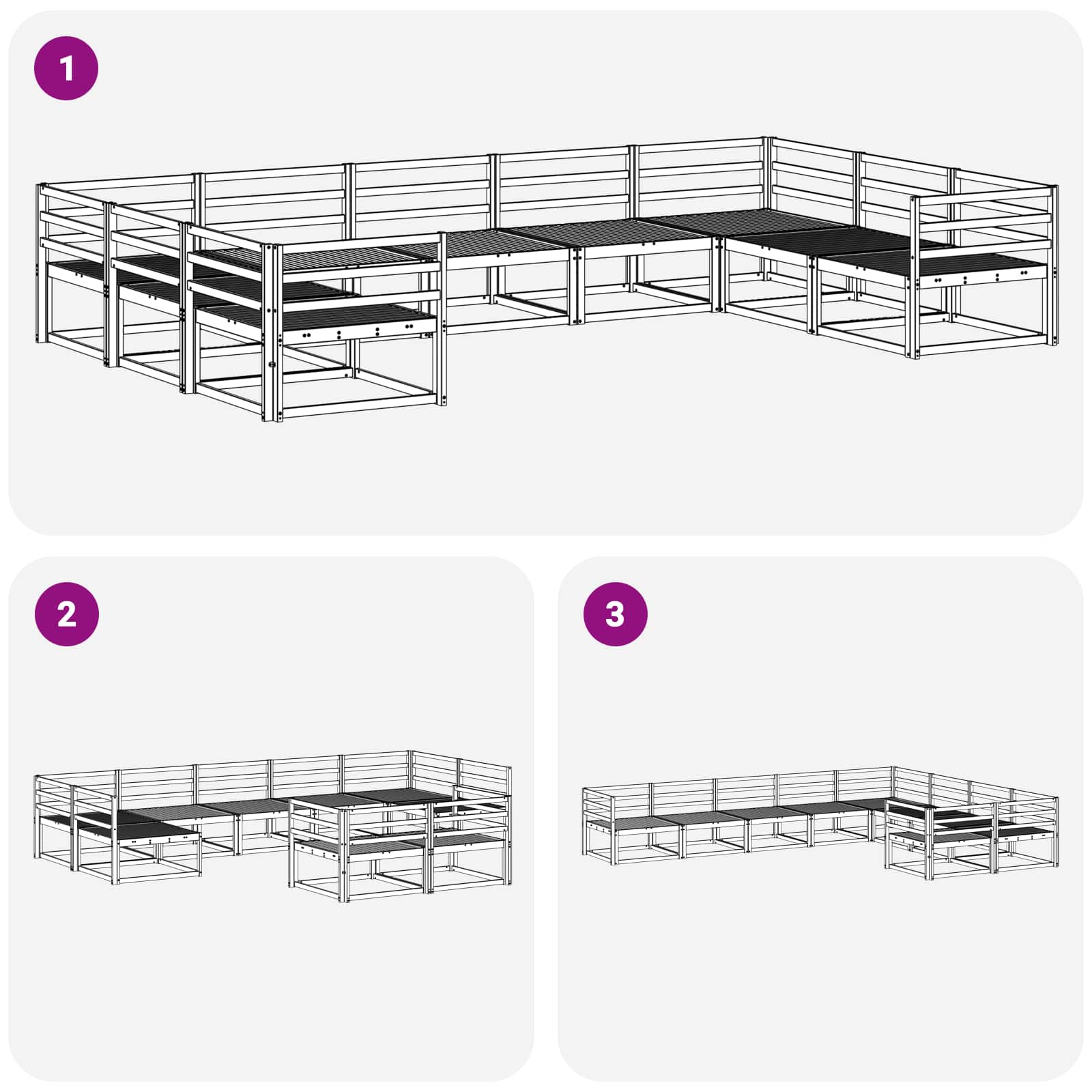 Outdoor-Sofagarnitur 9 pcs Weiß 404 x 245,5 x 73 cm
