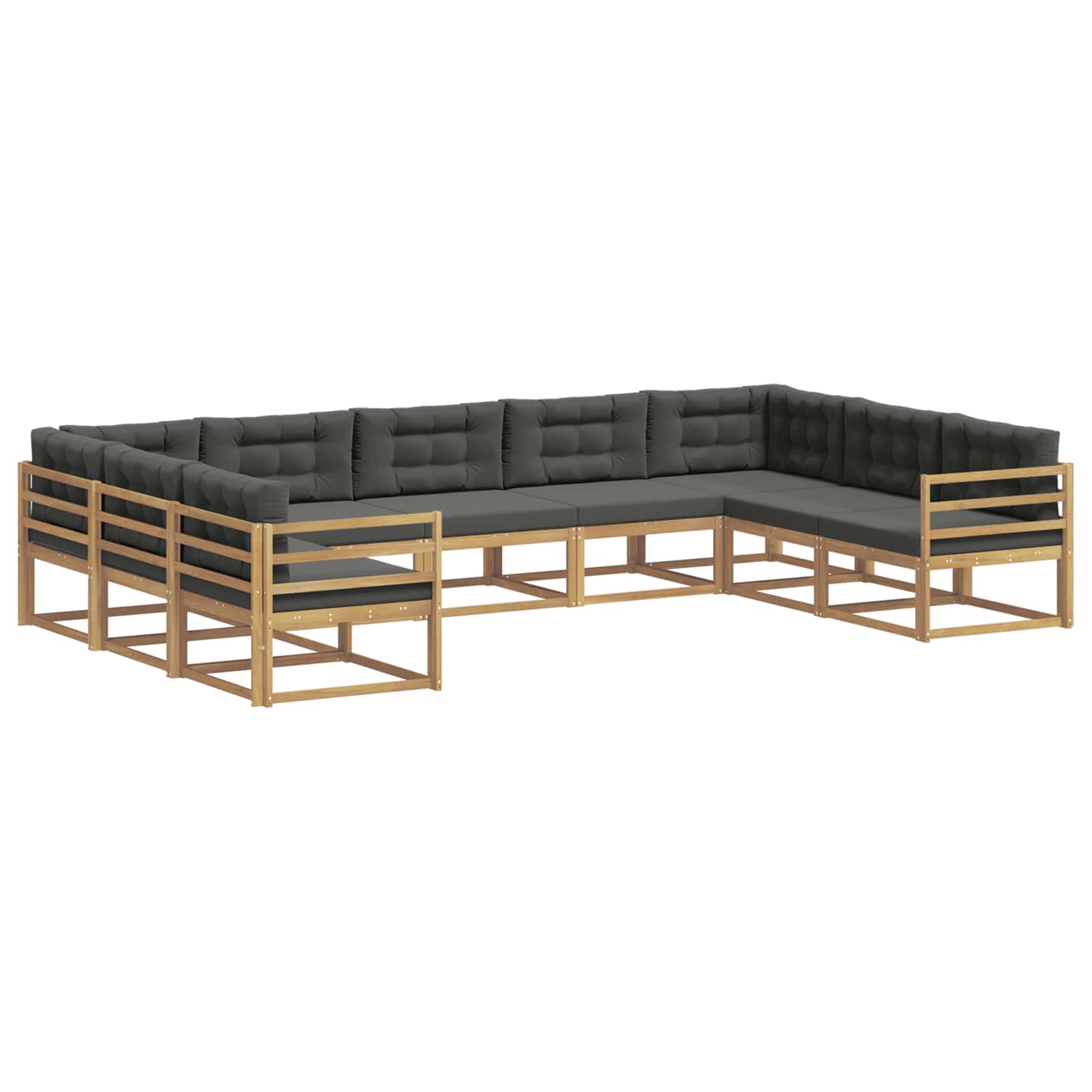 Outdoor-Sofagarnitur mit Kissen 9 pcs Weiß und Anthrazit