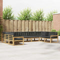 Outdoor-Sofagarnitur mit Kissen 9 pcs Weiß und Anthrazit