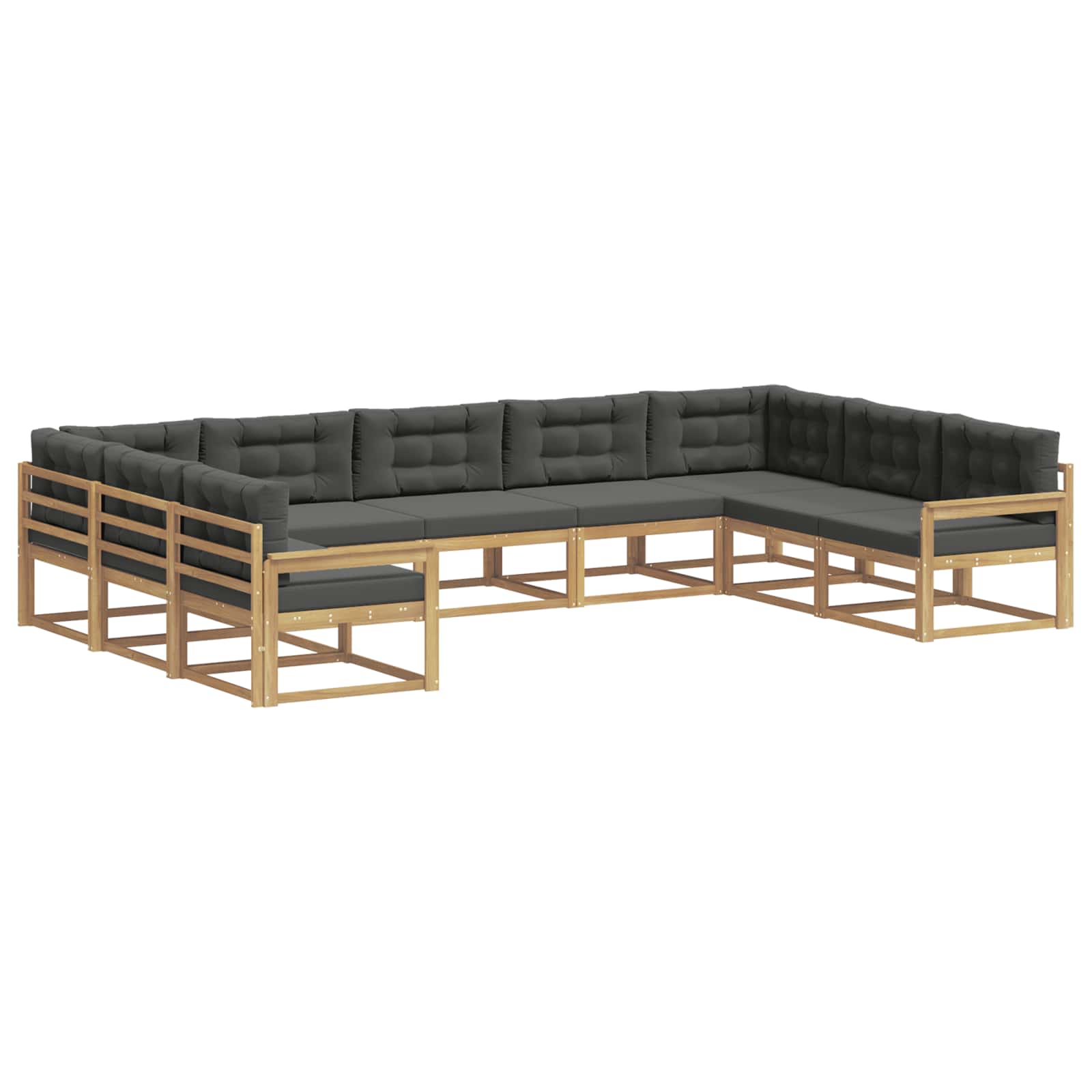 Outdoor-Sofagarnitur mit Kissen 9 pcs Weiß und Anthrazit