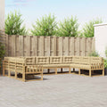 Outdoor-Sofagarnitur mit Kissen 9 pcs Weiß und Beige