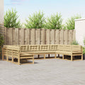 Outdoor-Sofagarnitur mit Kissen 9 pcs Weiß und Beige
