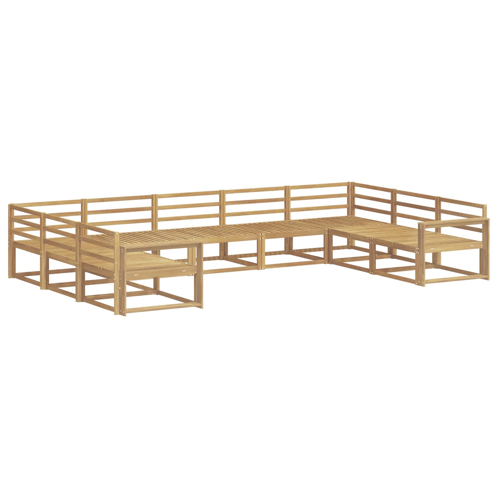 Outdoor-Sofagarnitur 9 pcs Weiß 404 x 251,5 x 73 cm