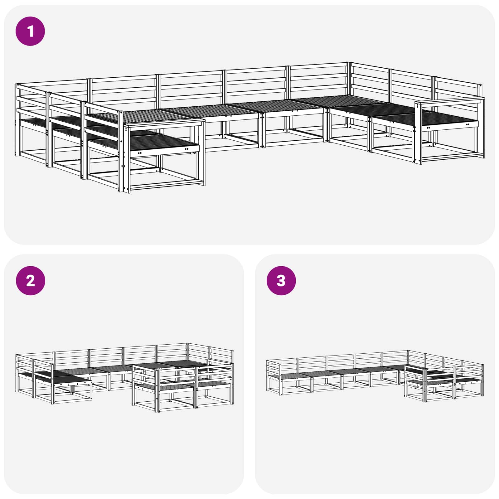 Outdoor-Sofagarnitur 9 pcs Weiß 404 x 251,5 x 73 cm