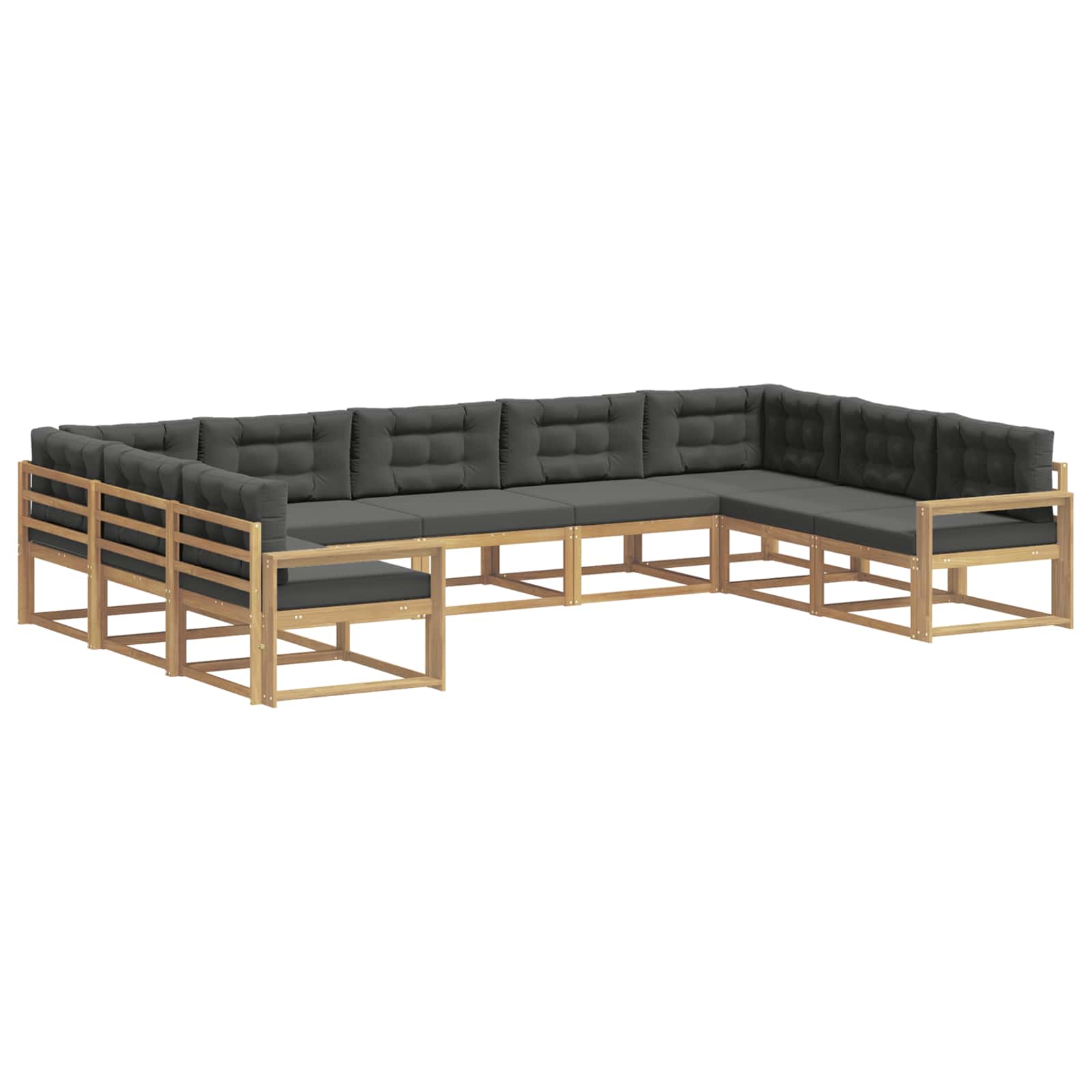 Outdoor-Sofagarnitur mit Kissen 9 pcs Weiß und Anthrazit