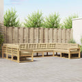 Outdoor-Sofagarnitur mit Kissen 9 pcs Weiß und Beige