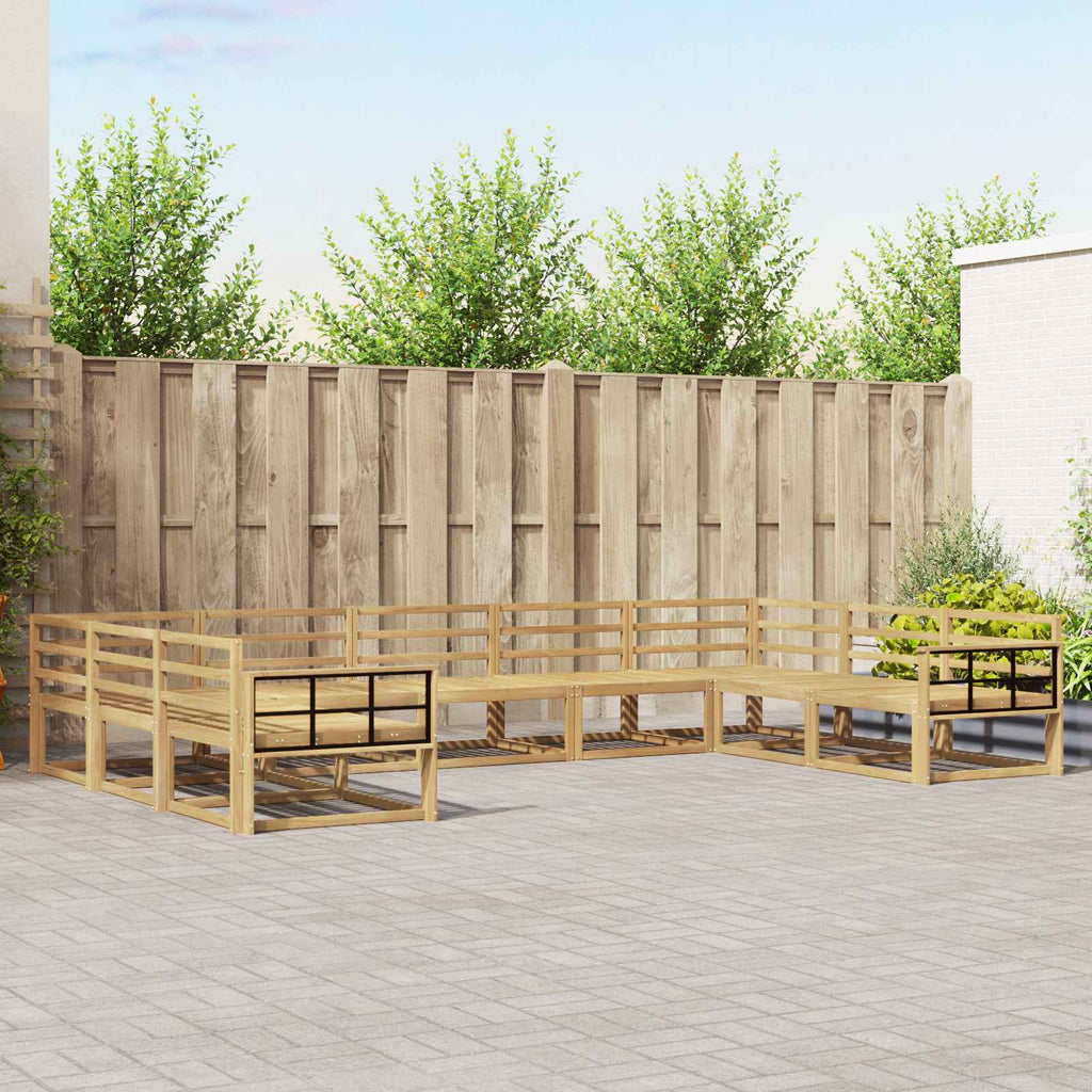 Outdoor-Sofagarnitur 9 pcs Weiß 404 x 247,5 x 73 cm