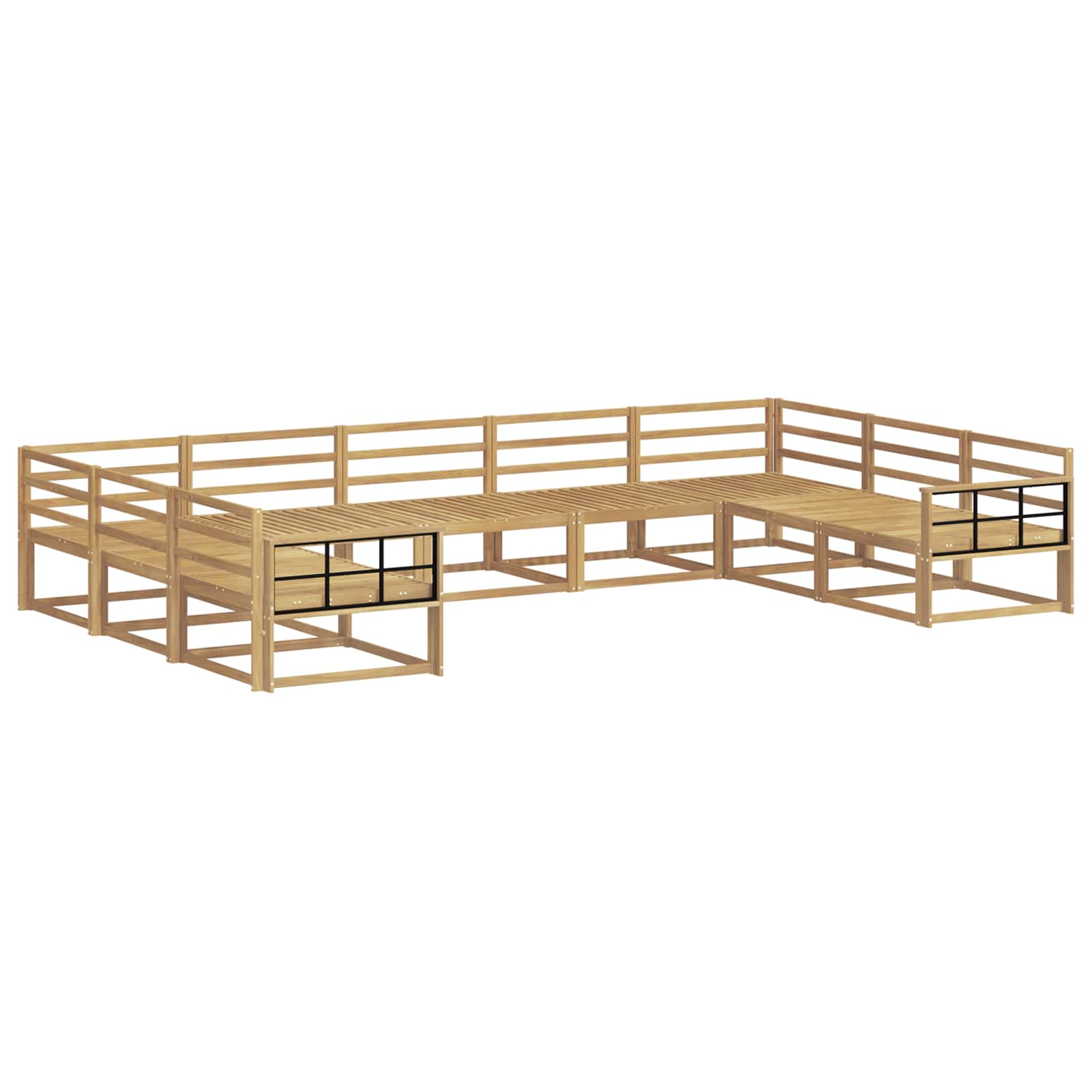 Outdoor-Sofagarnitur 9 pcs Weiß 404 x 247,5 x 73 cm